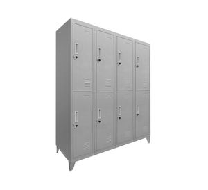 Locker 4 cuerpos 8 puertas gris Maletek