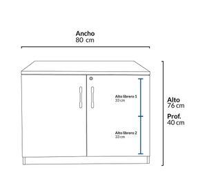 Gabinete bajo Office natural/blanco Form Office