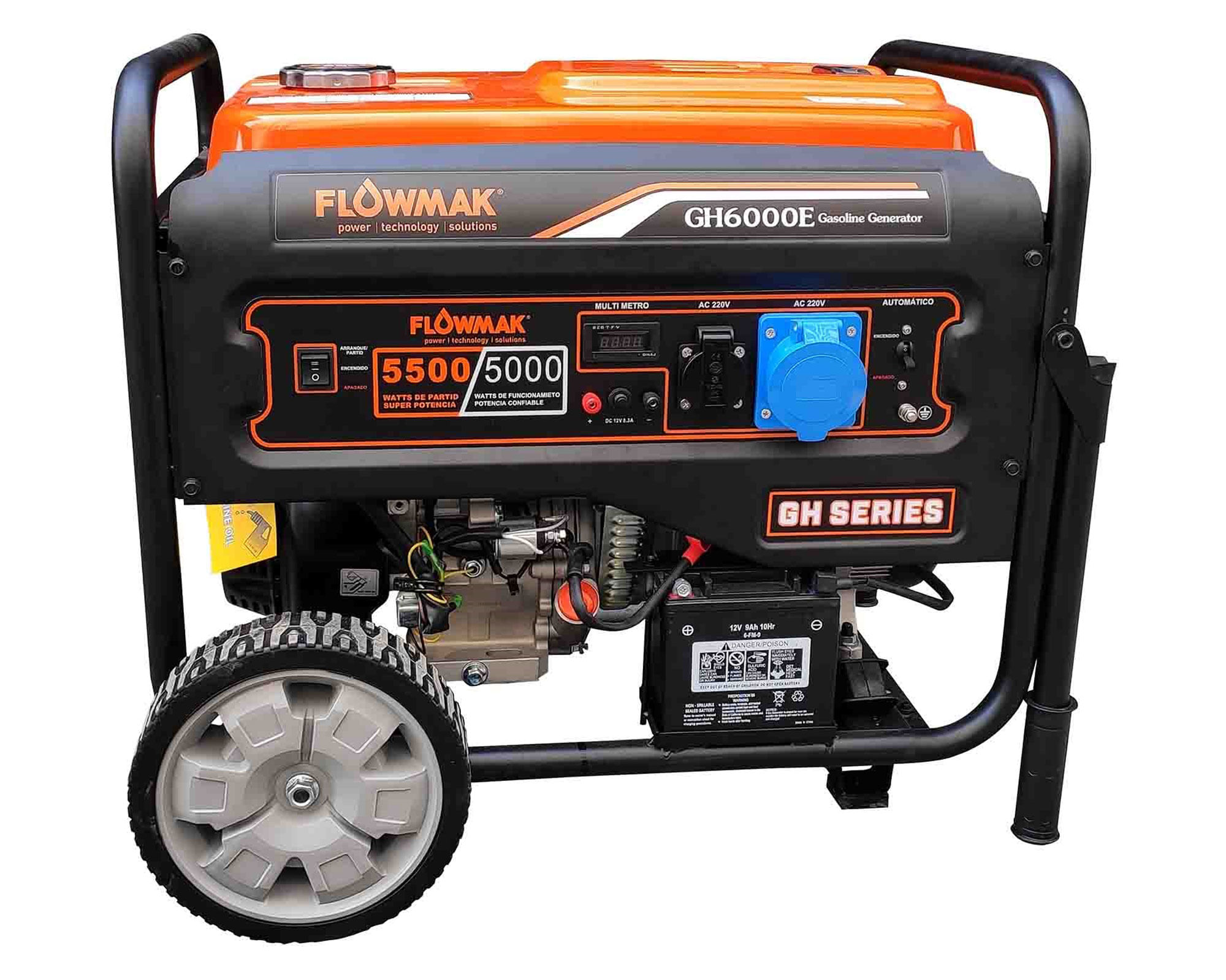Generador a gasolina 5500W 25 lt GH6000E Flowmak.