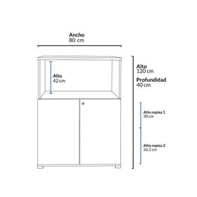 Gabinete medio Office natural/blanco Form Office