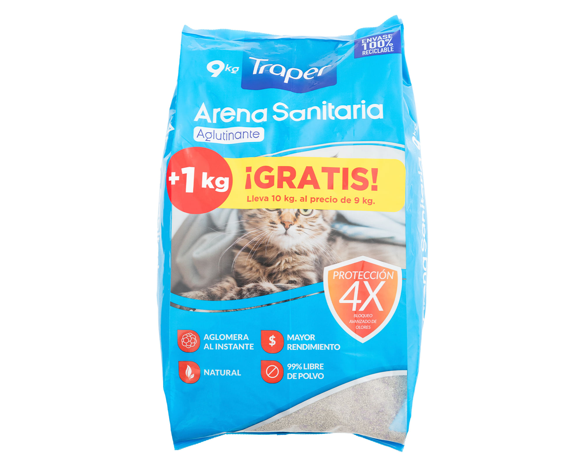 Arena sanitaria 9 kg aglutinante Traper