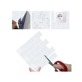 Mosaico autoadhesivo 30x30 cm brick blanco Dekora2