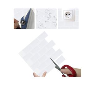 Mosaico autoadhesivo 30x30 cm brick blanco Dekora2