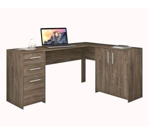 Escritorio esquinero 2 cajones 3 puertas Pekín canela Home Mobili