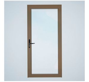 Puerta Interior vidriada 80x200 cm Aluminio termopanel derecha Titanio Mundo Glass