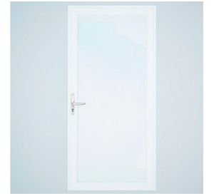 Puerta Interior vidriada 80x200 cm Aluminio termopanel derecha Blanca Mundo Glass