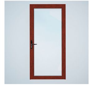 Puerta Interior vidriada 65x200 cm Aluminio termopanel derecha Madera Mundo Glass