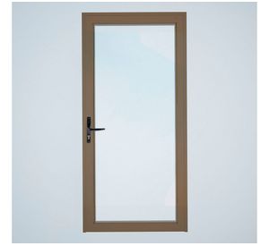 Puerta Interior vidriada 100x200 cm Aluminio termopanel derecha Titanio Mundo Glass