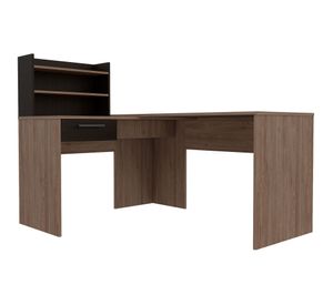 Escritorio esquinero + biblioteca Bilbao miel/wengue Tu Home