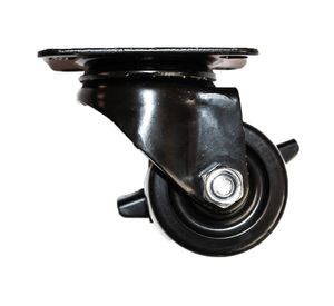 Rueda 50 mm placa con freno negro Gevemac