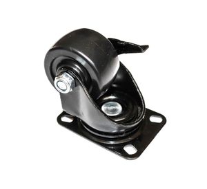 Rueda 50 mm placa con freno negro Gevemac