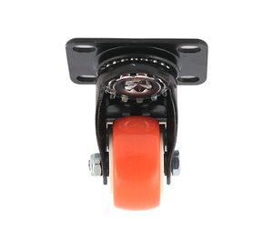 Rueda 40 mm placa con freno naranjo/negro Gevemac