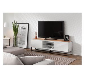 Rack TV 60'' Vesta III blanco/negro Decocasa