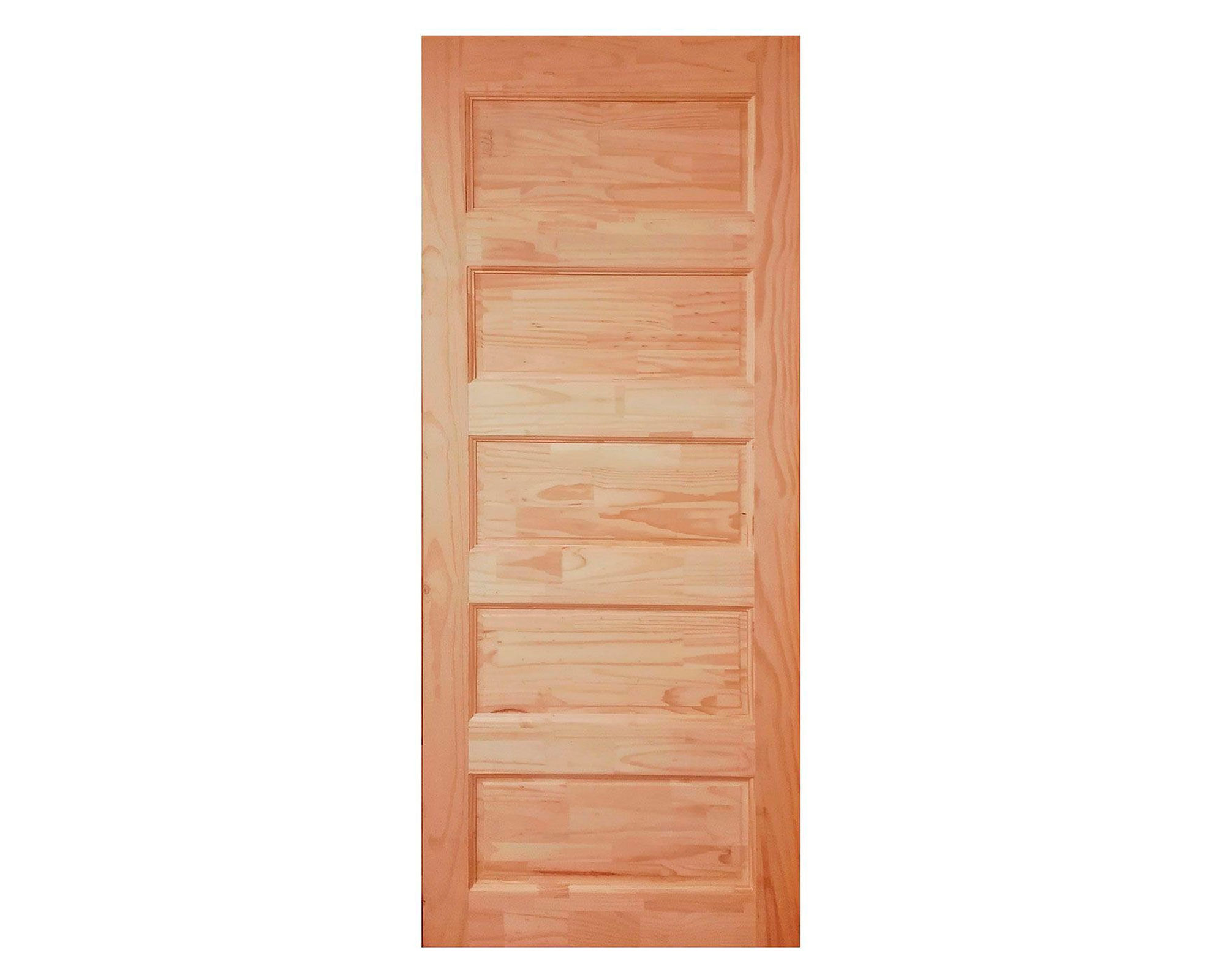 Puerta Pino Radiata Alcala 85x200 cm 5 paneles Moldupanel | Easy.cl