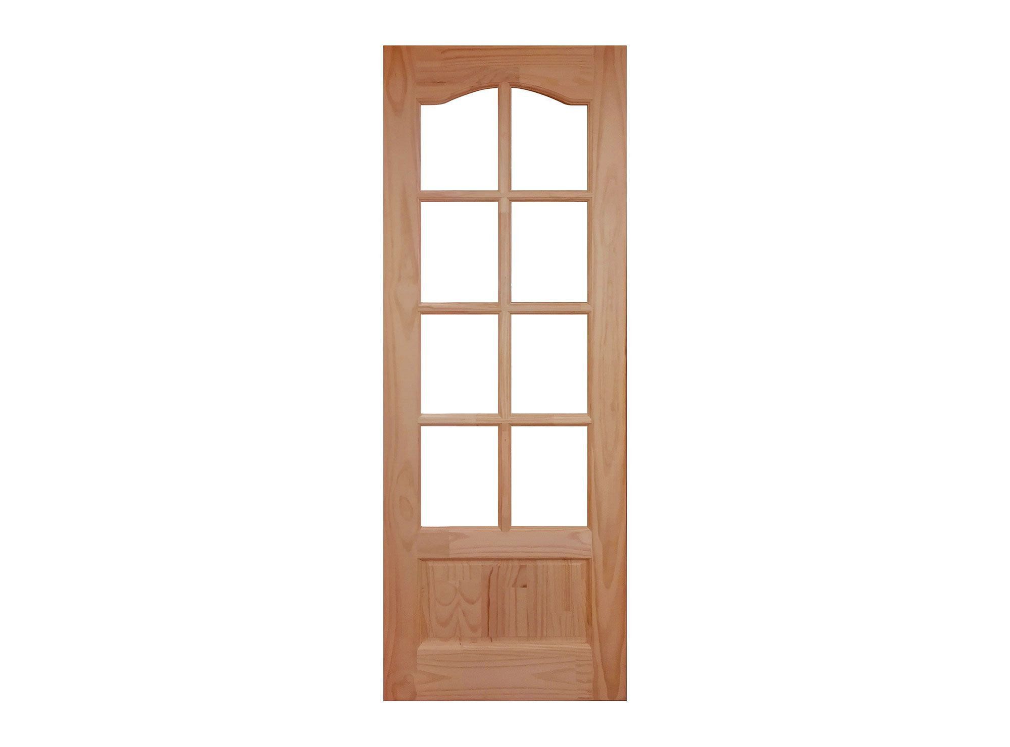 Puerta Pino Radiata Caburga 8 Vidrios 85x210 cm