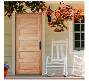 Puerta Pino Radiata Alcala 60x220 cm 5 paneles Moldupanel