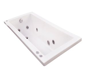 Tina hidromasaje 170x80 cm 7 jets derecho Cube new Norglas.