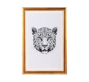 Cuadro 40x60 cm leopardo dorado/blanco Ronda