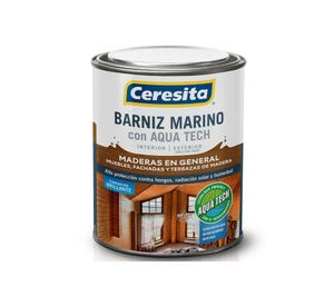Barniz marino 1/4 galón Aqua Tech caoba brillante Ceresita