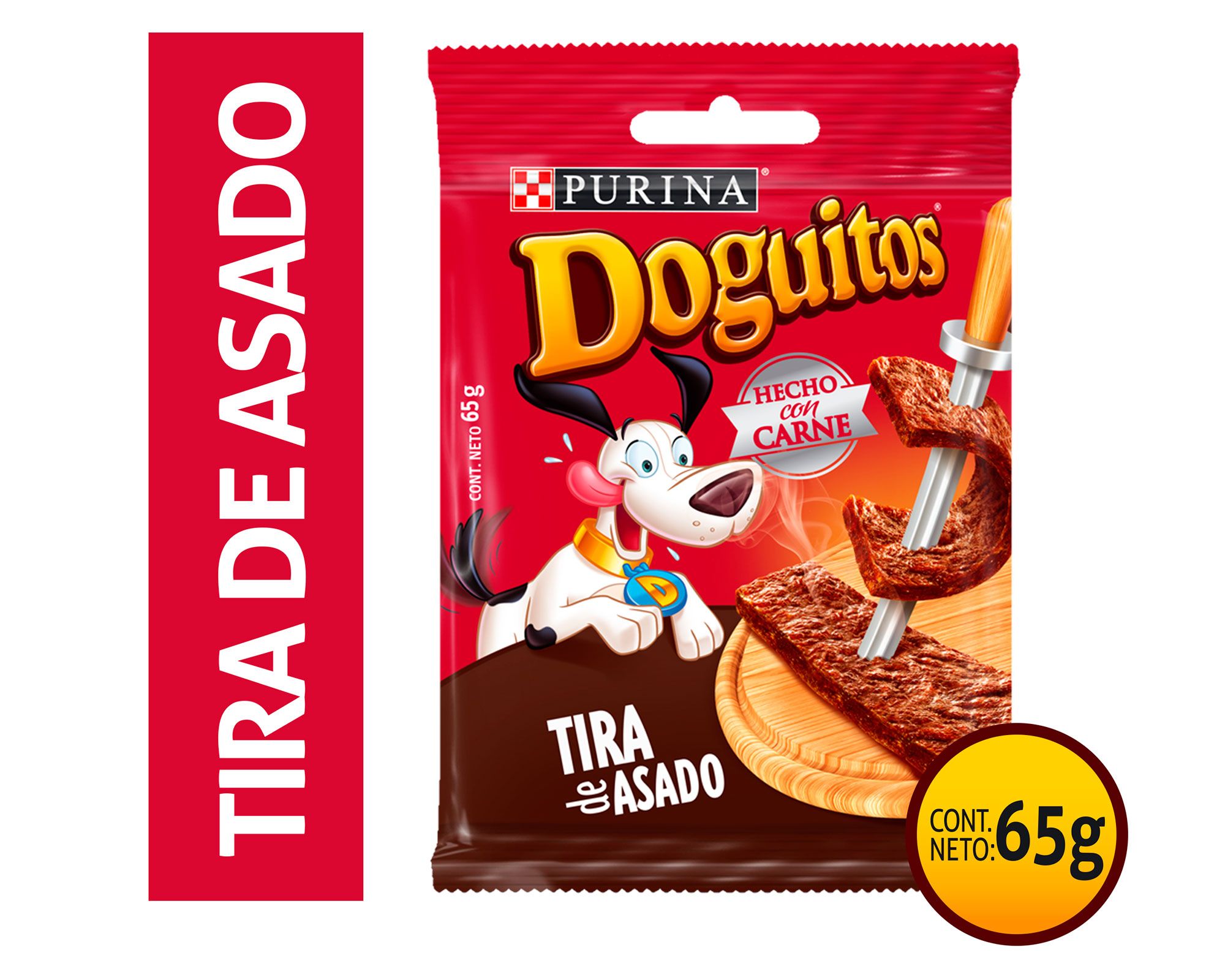Snack perro 65 gr Tiras asado Doguitos a $1.290