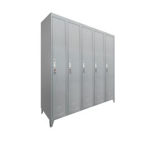 Locker ropero 5 puertas porta candado M5-01 gris Maletek