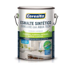 Esmalte sintético 1 galón Cereluxe Aqua Tech café moro brillante Ceresita