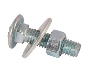 Perno coche + tuerca + golilla 3/8 x 1 1/2'' zincado 20 unidades Imporper