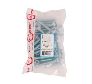 Perno coche + tuerca + golilla 5/16 x 2 1/2'' zincado 25 unidades Imporper