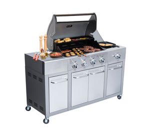 Parrilla a gas 4 quemadores + lateral Buffalo BBQ Grill