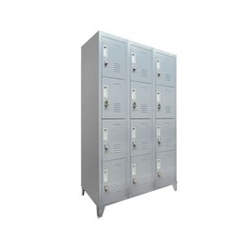 Locker ropero 12 puertas porta candado M3-04 gris Maletek