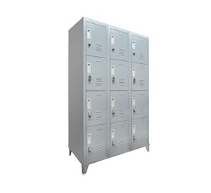 Locker ropero 12 puertas porta candado M3-04 gris Maletek