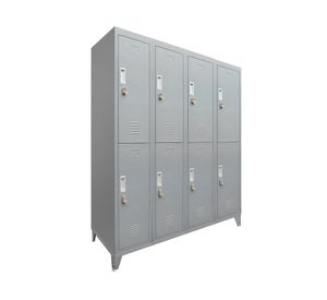 Locker ropero 8 puertas porta candado M4-02 gris Maletek