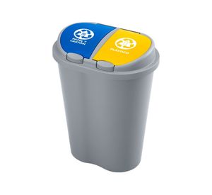 Basurero 50 litros doble gris Rimax