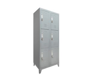 Locker ropero 6 puertas porta candado M2-03 gris Maletek