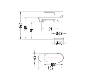 Monomando lavatorio Marina plateado Tebisa