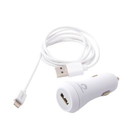 Cargador de auto USB 1 puerto + cable lighting a USB Fiddler