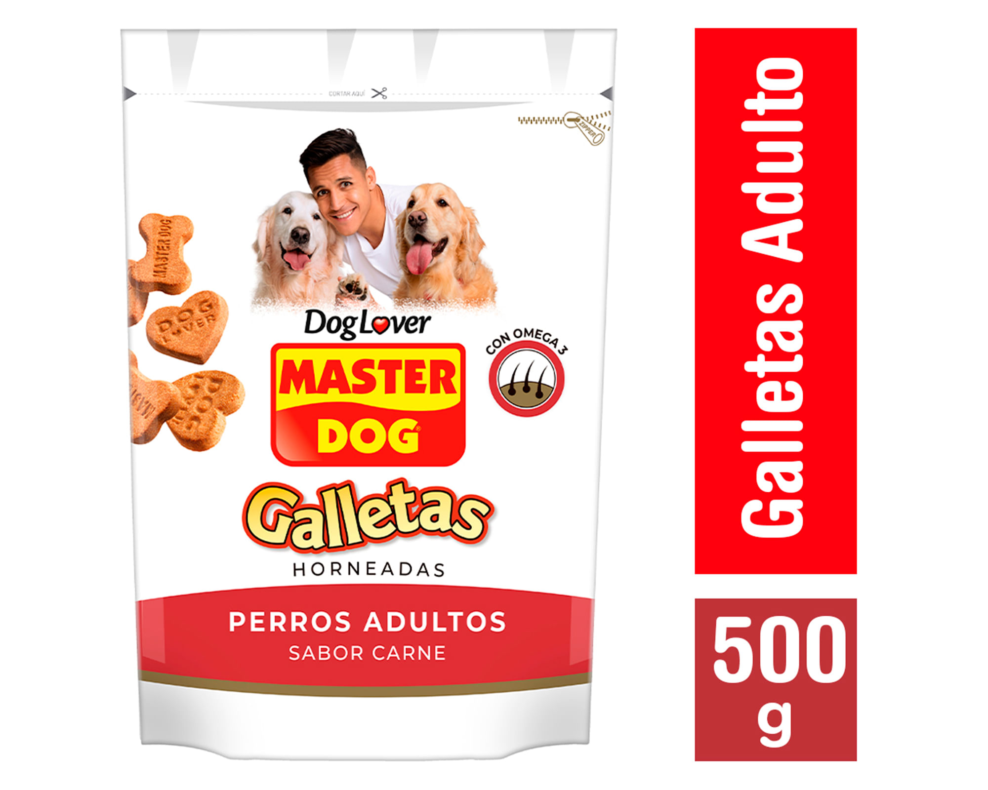 Galleta perro adulto 500 gr carne Master Dog a $1.990