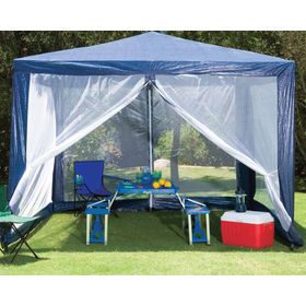 Mosquitero/toldo 3x3 m Rafia azul/blanco Outzen