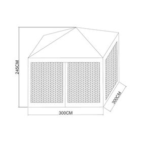 Mosquitero/toldo 3x3 m Rafia azul/blanco Outzen