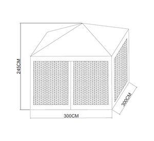 Mosquitero/toldo 3x3 m Rafia azul/blanco Outzen