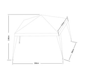 Toldo 2,4x2,4 m verde/blanco Outzen