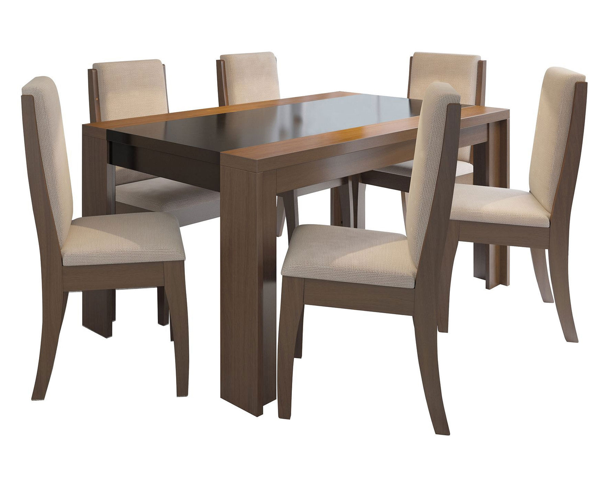 Decocasa Comedor 6 sillas Lorenzi tamburato/castaño