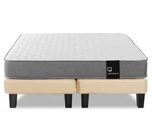 Cama europea 2 plazas Zen Best base dividida PU beige