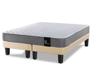 Cama europea 2 plazas Zen Best base dividida PU beige