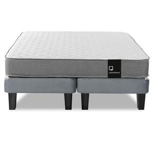 Cama europea 2 plazas Zen Best base dividida tela gris