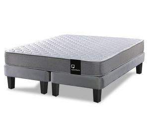 Cama europea 2 plazas Zen Best base dividida tela gris