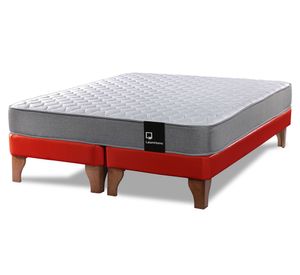 Cama europea 2 plazas Zen Best base dividida PU rojo