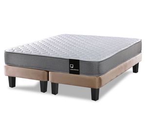 Cama europea 2 plazas Zen Best base dividida tela beige