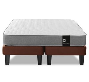 Cama europea 2 plazas Zen Best base dividida tela chocolate