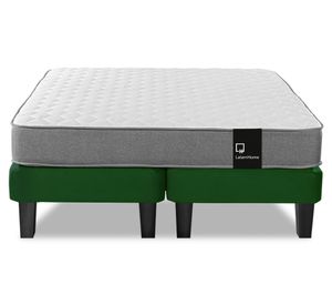 Cama europea 2 plazas Zen Best base dividida tela verde
